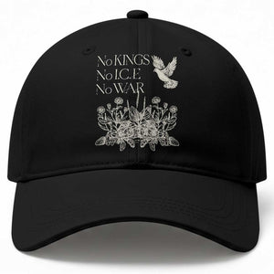 No Wars No Ice No Kings Botanical Dove Baseball Cap Peace Symbol Anti War Human Rights Protest TS02 Print Your Wear