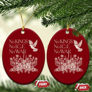 No Wars No Ice No Kings Botanical Dove Ceramic Ornament Peace Symbol Anti War Human Rights Protest TS02 Print Your Wear