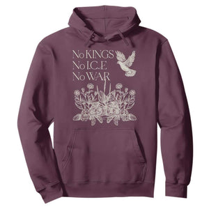 No Wars No Ice No Kings Botanical Dove Hoodie Peace Symbol Anti War Human Rights Protest TS02 Maroon Print Your Wear