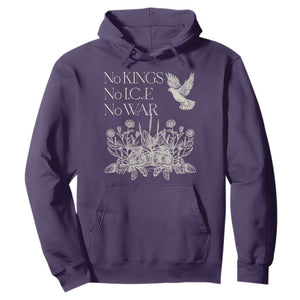 No Wars No Ice No Kings Botanical Dove Hoodie Peace Symbol Anti War Human Rights Protest TS02 Purple Print Your Wear
