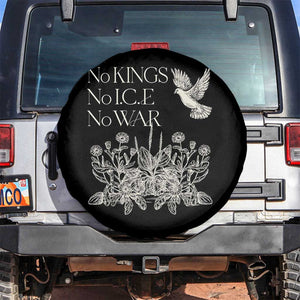 No Wars No Ice No Kings Botanical Dove Spare Tire Cover Peace Symbol Anti War Human Rights Protest TS02 No hole Black Print Your Wear