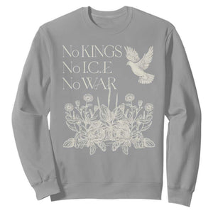 No Wars No Ice No Kings Botanical Dove Sweatshirt Peace Symbol Anti War Human Rights Protest TS02 Sport Gray Print Your Wear