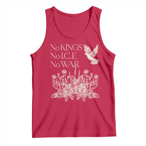 No Wars No Ice No Kings Botanical Dove Tank Top Peace Symbol Anti War Human Rights Protest TS02 Red Print Your Wear
