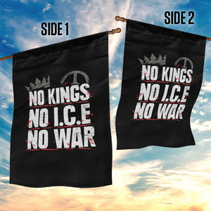 No Kings No Wars No Ice Protest Distressed Garden Flag No Crown Just Peace Anti War Freedom Supporters TS02 Print Your Wear