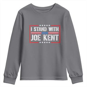 I Stand With Joe Kent Patriotic Support Youth Sweatshirt American Flag Political Statement TS02 Charcoal Print Your Wear