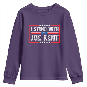 I Stand With Joe Kent Patriotic Support Youth Sweatshirt American Flag Political Statement TS02 Purple Print Your Wear
