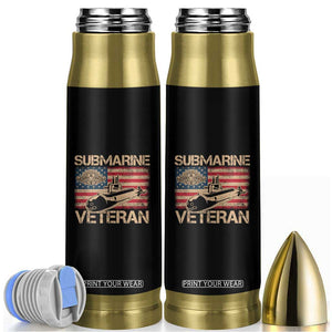 Navy Veteran Bullet Tumbler American Flag Submarine TS02 Black Print Your Wear