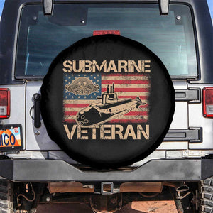 Navy Veteran Spare Tire Cover American Flag Submarine TS02 No hole Black Print Your Wear