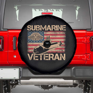 Navy Veteran Spare Tire Cover American Flag Submarine TS02 Black Print Your Wear