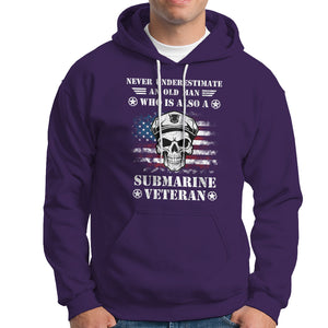 Navy Veteran Hoodie Submariner Skull American Flag TS02 Printyourwear