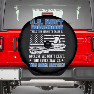 Navy Veteran Spare Tire Cover We Don't Exist You Never Saw Us Submarine Funny TS02 Black Print Your Wear