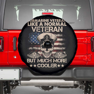 Navy Veteran Spare Tire Cover Like A Normal Veteran But Much More Cooler American Flag Submariner Skull TS02 Black Print Your Wear