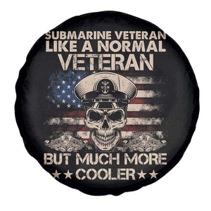 Navy Veteran Spare Tire Cover Like A Normal Veteran But Much More Cooler American Flag Submariner Skull TS02 Print Your Wear