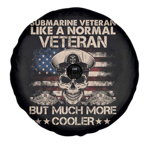 Navy Veteran Spare Tire Cover Like A Normal Veteran But Much More Cooler American Flag Submariner Skull TS02 Print Your Wear