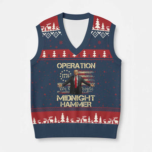 Operation Midnight Hammer V-Neck Knit Sweater Vest We The People 1776 American Flag TS02 Navy Red Print Your Wear