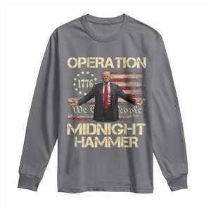 Operation Midnight Hammer Long Sleeve Shirt We The People 1776 American Flag TS02 Charcoal Print Your Wear