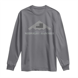 Operation Midnight Hammer Long Sleeve Shirt Stealth Patriot TS02 Charcoal Print Your Wear