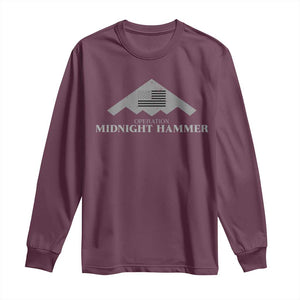 Operation Midnight Hammer Long Sleeve Shirt Stealth Patriot TS02 Maroon Print Your Wear