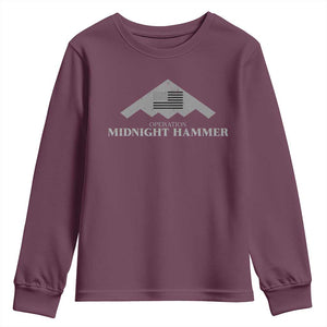 Operation Midnight Hammer Youth Sweatshirt Stealth Patriot TS02 Maroon Print Your Wear