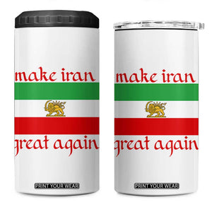 Make Iran Great Again 4 in 1 Can Cooler Tumbler Vintage Lion and Sun Flag Patriotic Iranian Pride TS02 One Size: 16 oz White Print Your Wear