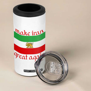 Make Iran Great Again 4 in 1 Can Cooler Tumbler Vintage Lion and Sun Flag Patriotic Iranian Pride TS02 Print Your Wear