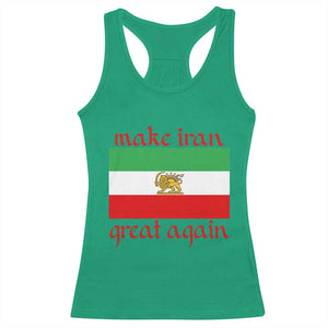 Make Iran Great Again Racerback Tank Top Vintage Lion and Sun Flag Patriotic Iranian Pride TS02 Irish Green Print Your Wear