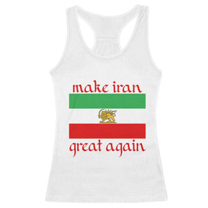 Make Iran Great Again Racerback Tank Top Vintage Lion and Sun Flag Patriotic Iranian Pride TS02 White Print Your Wear