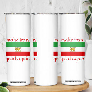 Make Iran Great Again Skinny Tumbler Vintage Lion and Sun Flag Patriotic Iranian Pride TS02 Print Your Wear