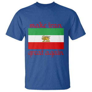 Make Iran Great Again T Shirt Vintage Lion and Sun Flag Patriotic Iranian Pride TS02 Royal Blue Print Your Wear