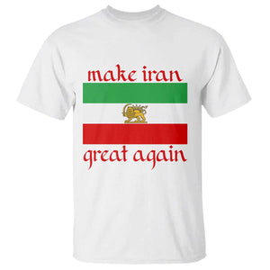 Make Iran Great Again T Shirt Vintage Lion and Sun Flag Patriotic Iranian Pride TS02 White Print Your Wear