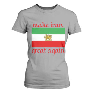 Make Iran Great Again T Shirt For Women Vintage Lion and Sun Flag Patriotic Iranian Pride TS02 Sport Gray Print Your Wear