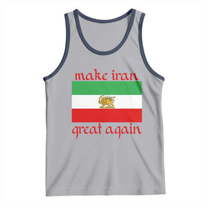 Make Iran Great Again Tank Top Vintage Lion and Sun Flag Patriotic Iranian Pride TS02 Athletic Heather Navy Print Your Wear