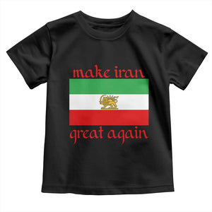 Make Iran Great Again Toddler T Shirt Vintage Lion and Sun Flag Patriotic Iranian Pride TS02 Black Print Your Wear