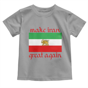 Make Iran Great Again Toddler T Shirt Vintage Lion and Sun Flag Patriotic Iranian Pride TS02 Sport Gray Print Your Wear