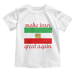 Make Iran Great Again Toddler T Shirt Vintage Lion and Sun Flag Patriotic Iranian Pride TS02 White Print Your Wear
