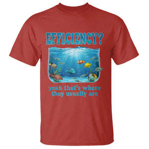 Efficiency Is Fish In Sea Funny Fish Pun Dad Joke T Shirt Yeah Thats Where They Usually Are Marine Life Ocean Humor