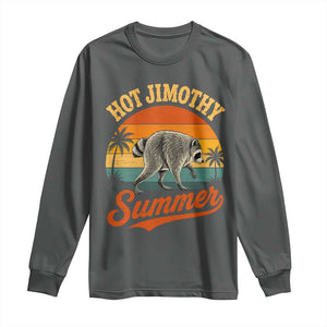 Hot Jimothy Summer Retro Sunset Beach Graphic Long Sleeve Shirt Funny Viral Seattle Raccoon Meme