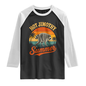 Hot Jimothy Summer Retro Sunset Beach Graphic Raglan Shirt Funny Viral Seattle Raccoon Meme