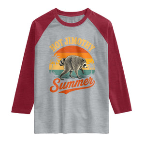 Hot Jimothy Summer Retro Sunset Beach Graphic Raglan Shirt Funny Viral Seattle Raccoon Meme