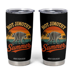 Hot Jimothy Summer Retro Sunset Beach Graphic Tumbler Cup Funny Viral Seattle Raccoon Meme