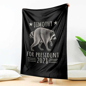Jimothy For President 2028 Parody Throw Blanket Funny Viral Seattle Raccoon Lover