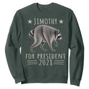 Jimothy For President 2028 Parody Sweatshirt Funny Viral Seattle Raccoon Lover