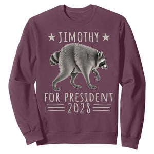 Jimothy For President 2028 Parody Sweatshirt Funny Viral Seattle Raccoon Lover