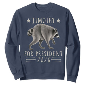 Jimothy For President 2028 Parody Sweatshirt Funny Viral Seattle Raccoon Lover