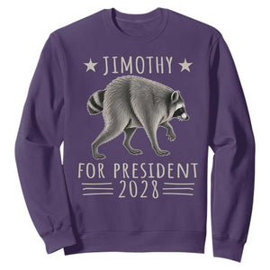 Jimothy For President 2028 Parody Sweatshirt Funny Viral Seattle Raccoon Lover