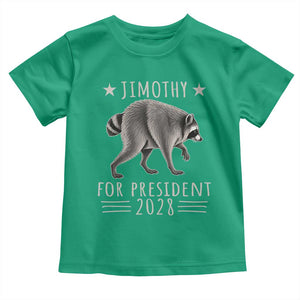 Jimothy For President 2028 Parody Toddler T Shirt Funny Viral Seattle Raccoon Lover