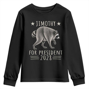 Jimothy For President 2028 Parody Youth Sweatshirt Funny Viral Seattle Raccoon Lover