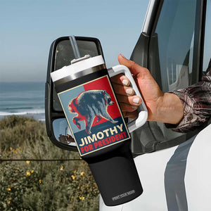 Jimothy For President Parody Tumbler With Handle Hope Style Viral Seattle Raccoon Graphic