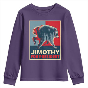 Jimothy For President Parody Youth Sweatshirt Hope Style Viral Seattle Raccoon Graphic