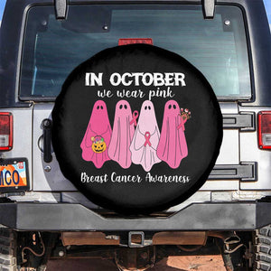 Breast Cancer Boo Sheet Spare Tire Cover In October We Wear Pink Ribbon Support Breast Cancer Warrior TS02 No hole Black Print Your Wear